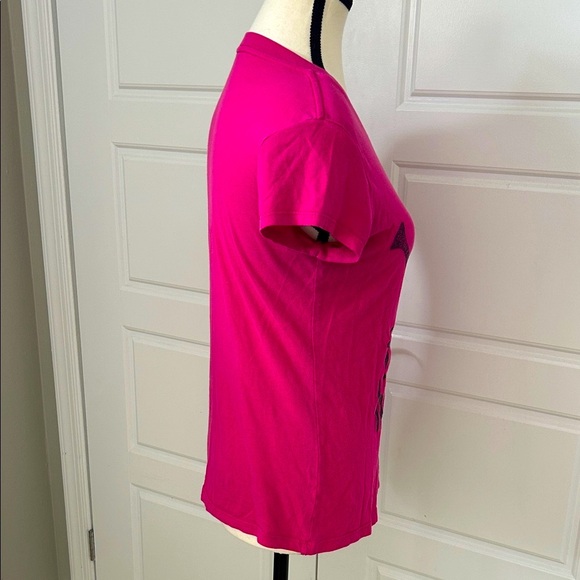 Fame & Fortune Vintage Smiley Face Pink Think Happy FittedWomen's Tee Shirt Sz M - Picture 4 of 7